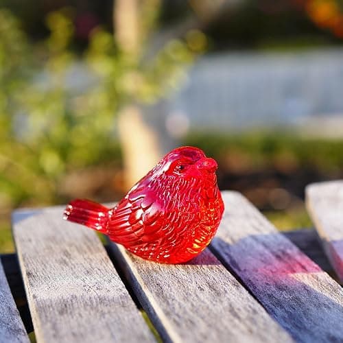 H&D HYALINE & DORA Crystal Handmade Red Bird Figurine Gifts for Bird Lovers Women Men Blown Glass Birds Collectible Figurines for Desk Table Home Office Decor thumbnail 9