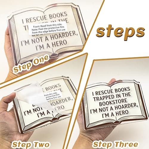 Book Counter Sign Book Lover Gifts for Women Men Acrylic Decorations Plaque | Bookish Gifts Decor for Home Bedroom Study Room Bookshelf Library Books Themed Gift Birthday Christmas Decoration for Friends thumbnail 4