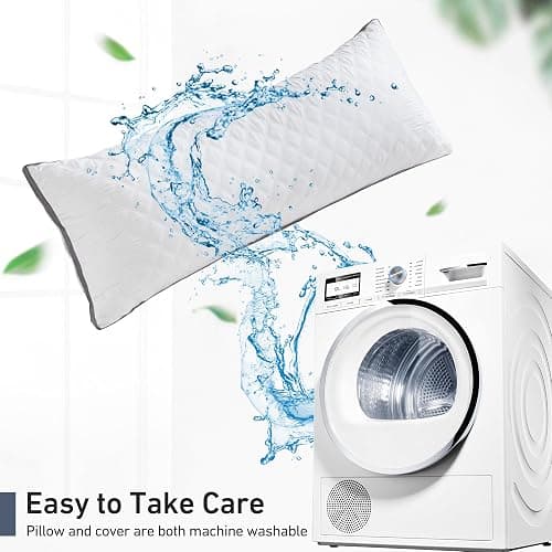 Leeden Body Pillow Insert 20 x 54 for Side Sleepers White Support | Soft polyester padding delivers full-body support for side sleepers, maternity rest, reading and daily relaxation. thumbnail 7