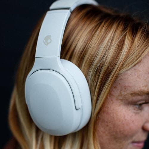 Skullcandy Crusher Evo Wireless Bluetooth Headphones with Extra USB-C Charging Cable, Multi-Sensory Bass, Noise Isolating Over-Ear Fit, 40 Hours Battery, Microphone for iPhone Android - Bone thumbnail 8