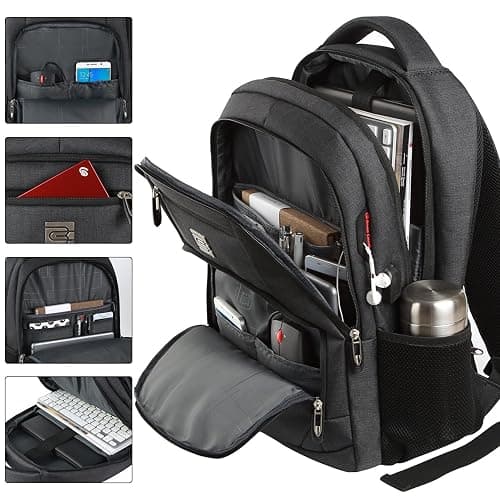 Volher Laptop Backpack,Business Travel Anti Theft Slim Durable Laptops Backpack,Water Resistant College Computer Bag for Women & Men Fits 15.6 Inch Laptop and Notebook - Black thumbnail 2