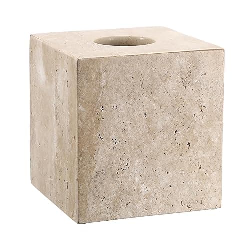 SUMNACON Travertin Tissue Box Cover Square,Tissues Cube Boxen für Zuhause, Toilettenpapierhalter Papierhalter Papiertaschentuchbox für Wohnzimmer Esszimmer Büro Hotel Restaurant quadratisch - Image 1