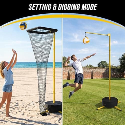 SportzPals Volleyball Spike Trainer & Volleyball Setter Training Net | Easy to Switch Training Modes, Adjustable Height and Angle,Volleyball Training Equipment with Sandbag Base for Indoor Outdoor thumbnail 8