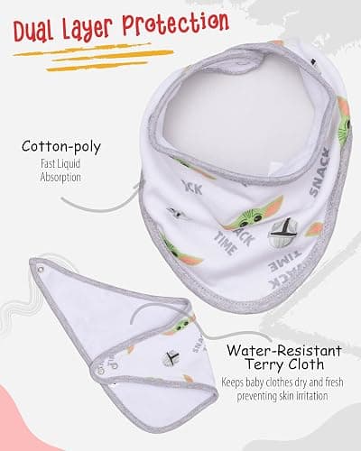 STAR WARS Baby Boys' Bandana Bibs 3 Pack Set for Feeding, Teething, and Drooling thumbnail 3