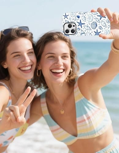 Aitipy Compatible with MagSafe Summer Collage Case for iPhone 16e/17e, Cute Magnetic Aesthetic Blue Seashells Beach Soft TPU and Hard PC Shockproof Protective Phone Cover for Women Girls thumbnail 7
