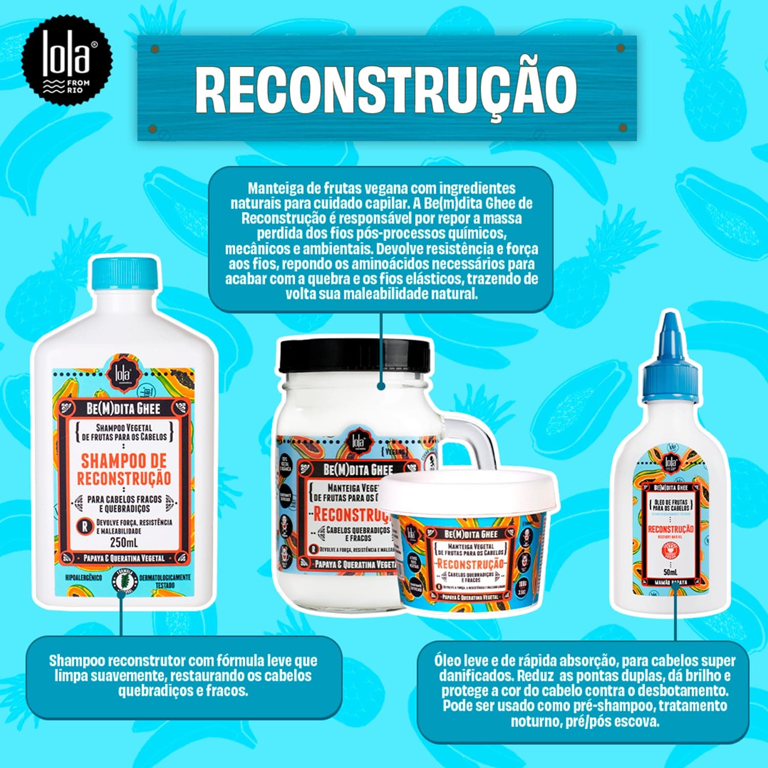 Kit Cronograma Capilar Be(m) dita Ghee 3 Produtos, Lola Cosmetics thumbnail 6
