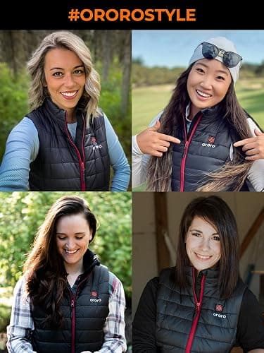 ORORO Women's Lightweight Heated Vest with USB-C Rechargeable Battery, Puffer Classic Heating Vest thumbnail 2