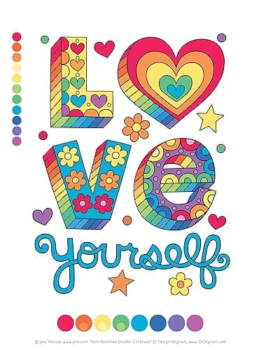 Notebook Doodles Girl Power! Coloring & Activity Book (Design Originals) 32 Inspiring, Beginner-Friendly Art Activities to Boost Confidence and Self-Esteem in Tweens, on Perforated Paper thumbnail 4