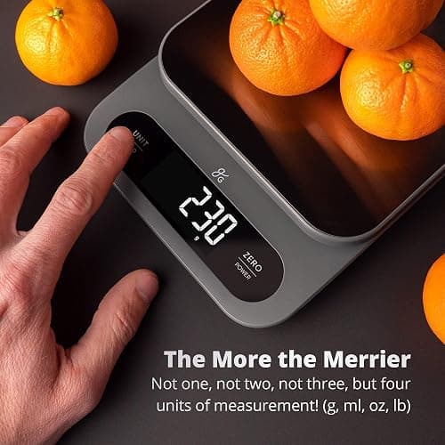 Greater Goods Digital Food Scale for Kitchen & Baking, 10kg/22lb High-Capacity Weight Scale with 1g Precision, Stainless Steel Platform, Hi-Def LCD, Ideal for Bread, Sourdough & Bulk Cooking thumbnail 3