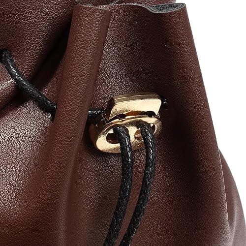 Leather Belt Pouch Medieval Vintage Renaissance Viking LARP Cosplay Costumes Drawstring Coin Purse Phone Holder Waist Bag (Brown) thumbnail 7