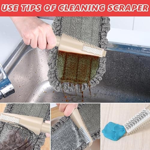 HOMTOYOU Microfiber Hardwood Floor Mop: Dust Spray Mops for Cleaning Wood Home Kitchen Floors - Wet Mopping & Dry Sweeping - 3 Reusable Refills & 1Pcs 400+ML Refillable Bottle thumbnail 8