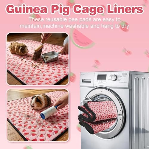 LWYMX 2 PCS Guinea Pig Cage Liner, Reusable Waterproof Guinea Pig Liner, Washable Small Animals Bedding, Super Absorbent Pet Pee Pads Guinea Pig Mats, Rabbit Mats for Cages (24 * 36 inch) thumbnail 6