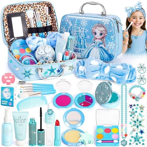 Hohosunlar Frozen Pretend Makeup for Toddlers Toys 3-5, Fake Play Make Up Pretend Play Princess Frozen Toys for Girls, Christmas Birthday Princess Gifts Toys for 3 4 5 6 7 8 Year Old Girls Kids - Image 1