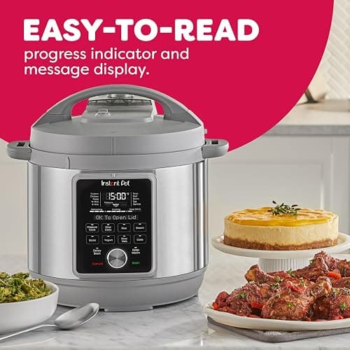 Instant Pot, 6-Quart Whisper Quiet 9-in-1 Electric Pressure Cooker, Slow Rice Steamer, Sauté, Yogurt Maker, Warmer & Sterilizer, Free App with 800+ Recipes, Stainless Steel thumbnail 3