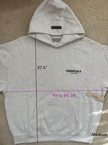 ESSENTIALS F.o.G Pullover Hoodie Cotton Blend Oversized, baggy fit. choose One or Two size down. Check photo for size. - X-Small - Light Oatmeal thumbnail 4