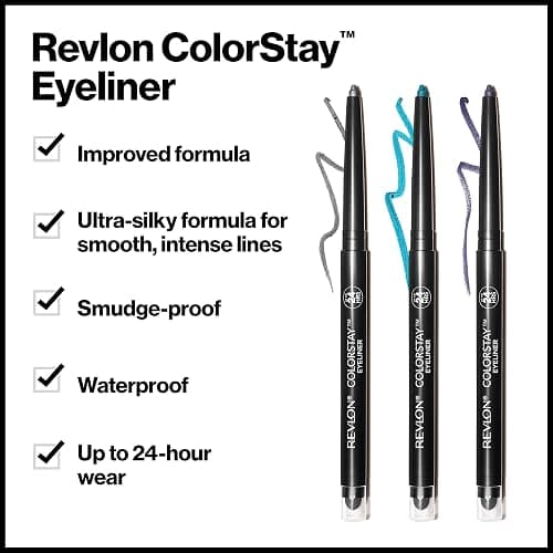 Revlon ColorStay Pencil Waterproof Eyeliner, Smudge-Proof, Eye Makeup with Built-In Sharpener, Packaging May Vary, 210 Teal, 0.01 oz thumbnail 3