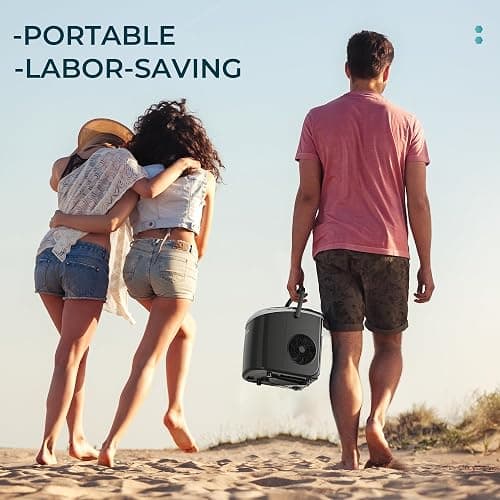 EUHOMY Countertop Ice Maker Machine with Handle, 26.4lbs Per Day, 9 Ice Cubes Ready in 6 Mins, Auto-Cleaning Portable Ice Maker with Basket and Scoop, for Home/Kitchen/Camping/RV (Black) thumbnail 5