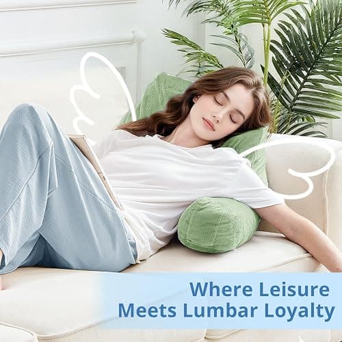 Sasttie Reading Pillow for Sitting in Bed Adult, Back Pillow for Bed Sitting Up, Backrest Back Support Chair Pillow, College Dorm Essentials for Girls and Boys, Sage Green Standard thumbnail 9
