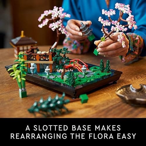 LEGO Icons Tranquil Garden Building Set - Detailed Japanese Zen Garden DIY Kit for Adults, Ages 18+ - Gift for Him & Her - Building Block Set for Home Decor - 10315 - Green thumbnail 5