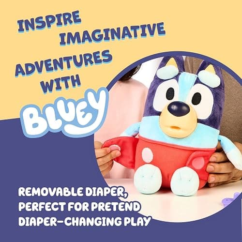 Bluey Care and Cuddle Soft Baby Toy Plush, 11”, Interactive Electronic Baby Plush Toy with 10 Different Sounds, Cuddly Soft Toys for Ages 3+ thumbnail 6