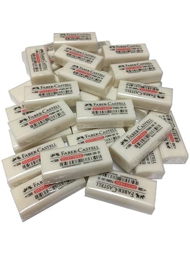 Faber-Castell Pencil Eraser, Extra Soft, Dust Free, Clean Erasing, Excellent, Minimal Crumbling, Pack of 5 (4 x 1.9 x 1.2 cm) thumbnail 6