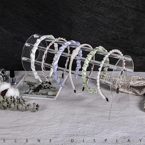 Pengup Heaband Holder Organizer,Acrylic Hair Band Ear Display Stand Jewelry Storage for Show Selling. thumbnail 6