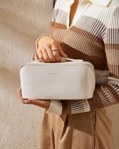 EACHY Travel Makeup Bag,Large Capacity Cosmetic Bags for Women,Waterproof Portable Pouch Open Flat Toiletry Bag Pattern Makeup Bag thumbnail 8