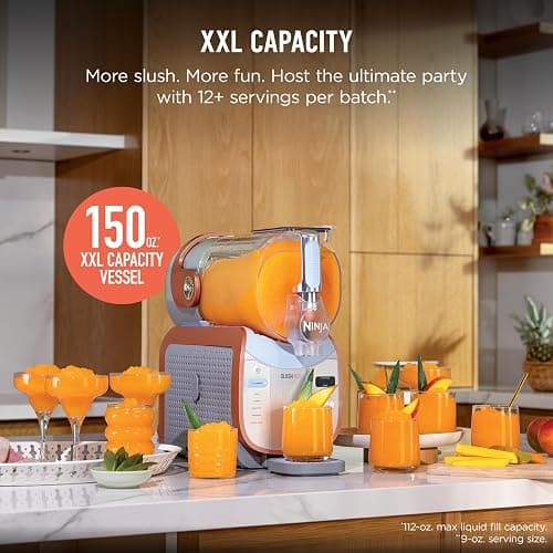 Ninja SLUSHi Max XXL Smart Frozen Drink Maker | Top Performance & Smart Technology, Party-Size 150oz Capacity, No Ice Needed, 6 Programs, Ideal Temp & Texture up to 12 hours | Peach FS605 thumbnail 6
