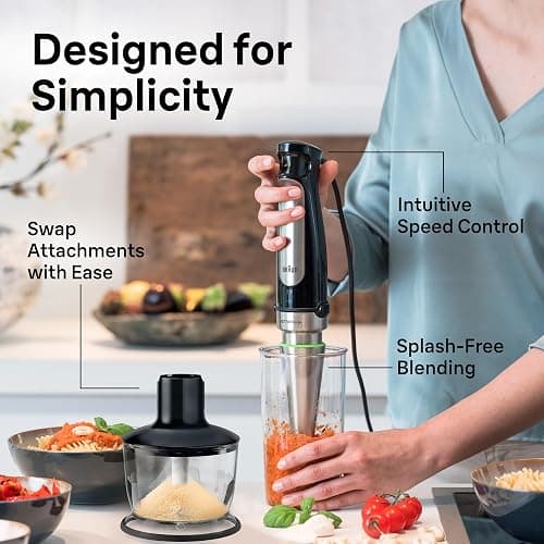 Braun MultiQuick 7 3-in-1 Immersion Blender with Food Processor – Powerful Handheld Electric Stick Blender - Emulsifier for Chopping, Beating & Whisking - Ideal for Soup, Puree, Smoothies & More thumbnail 3