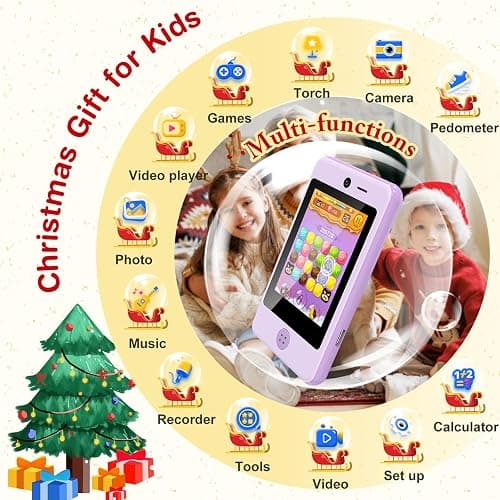 PTHTECHUS Telephone Portable pour Enfant, Smartphone pour Enfant Jouets ELECTRONIQUES EDUCATIFS 02 thumbnail 2