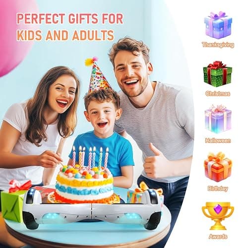 LIEAGLE Hoverboard, 6.5" Self Balancing Scooter Hover Board with Bluetooth Wheels LED Lights for Kids Adults thumbnail 6