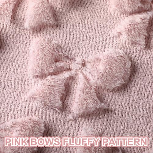Mixweer Bow Pillow Covers Set of 2 Coquette Room Decor Cute Faux Fur Soft Bowknot Preppy Stuff Fluffy Plush Aesthetic Pillow Covers for Bed Sofa Couch, Fall Christmas Decor (18 x 18 Inch,Pink) thumbnail 4