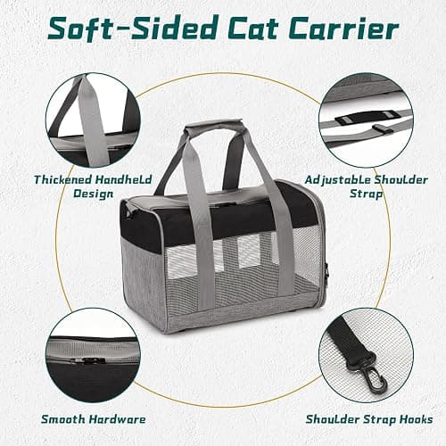 PINVNBY Bunny Carrier for Travel Camping Outdoor, Small Pet Carrier, Guinea Pig Carrier, Breathable Pet Portable Hand Bag for Hamster Bunny Guinea Pig（Black & Gray） thumbnail 4