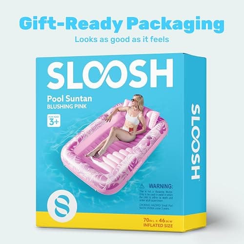 sloosh inflatable pink tanning water bed thumbnail 9