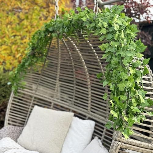CQURE 24 Pack 168Ft Artificial Ivy Fake Vines,Ivy Garland Greenery Garland Fake Hanging Plants Vines Aesthetic Green Leaves for Bedroom Wedding Party Garden Wall Room Decor thumbnail 5