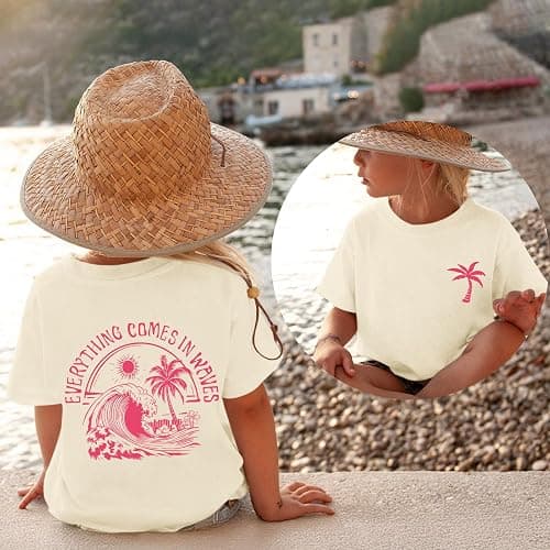 QISSYILY Girls Palm Tree Graphic Tees Beach Hawaiian Cotton T Shirts Tropical Ocean Vibes Outfits Cute Preppy Vacation Tops thumbnail 5