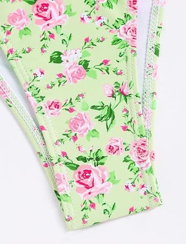 ZAFUL Bikini Sets for Women Halter Bow Decor Tiny Floral Gingham Print Swimsuit Tie Side 2 Pieces Bathing Suit thumbnail 9