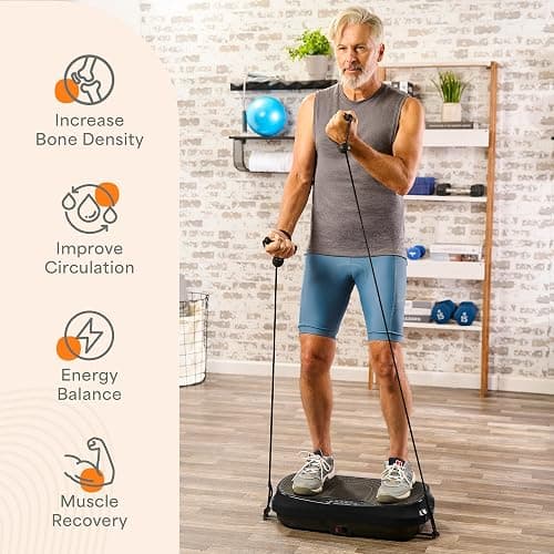 LifePro Waver Mini Vibration Plate Exercise Machine -Whole Body Vibrating Plate for Fitness -Vibration Plate Machine with Remote, 2 Loop & 4 Resistance Bands -Home & Travel Workout Equipment thumbnail 3