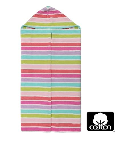 ORIGINAL KIDS Hooded Bath Towel Wrap - 100% Cotton Terry Large Oversized Hooded Kids Towel - Toddler Shower Pool Beach Towel - Super Soft Plush Absorbent Quick Dry Easy Care Gift - 30x60 - Pink Multi thumbnail 5