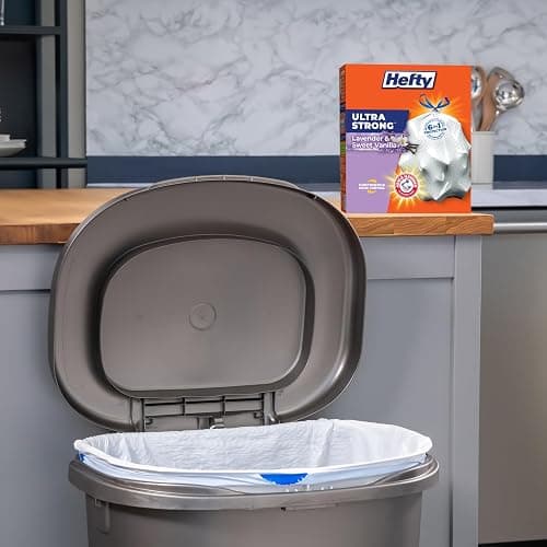 Hefty Ultra Strong Tall Kitchen Trash Bags, Lavender & Sweet Vanilla Scent, 13 Gallon, 80 Count thumbnail 2