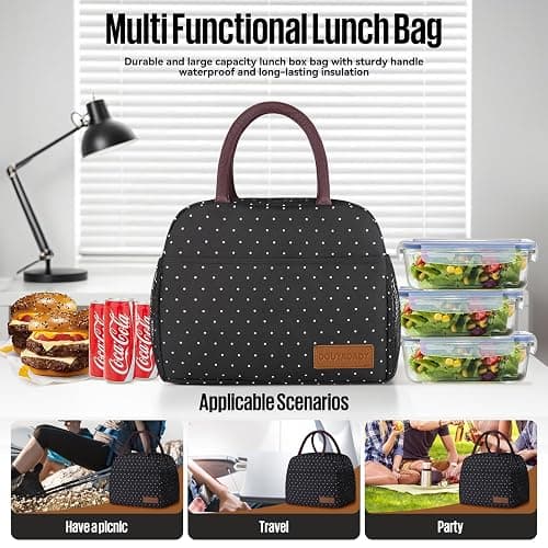 douyadady Lunch Bag&Box Women/Men Insulated&Reusable | Spacious Lightweight Waterproof Sturdy Durable Great Value For Office Work School Picnic Travel thumbnail 3