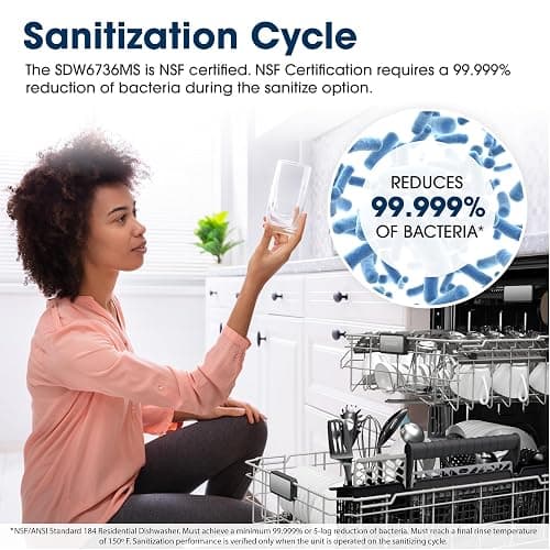 Sharp SDW6736MS 24-inch Stainless Steel Dishwasher, Third Rack, Library Quiet 47 dB, Power Wash Sprayer thumbnail 8