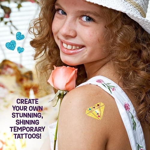 Pretty Me Glitter Tattoo Kit for Kids - Glitter & Metallic Fake Tattoos for Girls - Birthday Gift Ideas for Girl - Temporary Tattoo Set - Craft Kits Toys for Ages 6 7 8 9 10 11 Year Old - Cool Gifts thumbnail 8