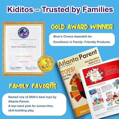Kiditos Magic Water Elf Toy Kit–Squishies for Kids, 20 Gels & 10 Molds, Magic Gel Water Pets Sensory Toy, Fun DIY Craft Kit, Party Favors, Birthday & Christmas Gifts for Kids Ages 3+ thumbnail 3