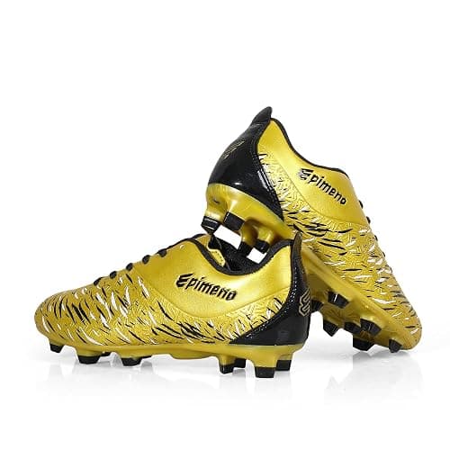 EPIMENO Soccer Cleats Boys Girls Kids Firm Ground Unisex Football Baseball Shoes(Little Kid/Big Kid) - 6 Big Kid - Gold Metallic thumbnail 5