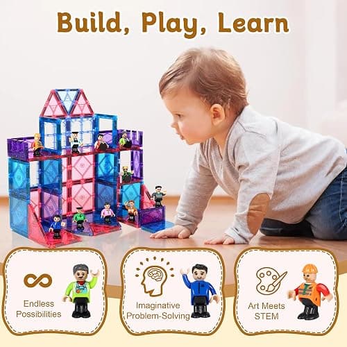 15 Pieces Magnetic People Figures for Kids, Magnet Play People Perfect for Magnetic Tiles Building Blocks STEM Learning Magnet Toys for Boys Girls Ages 3 4 5 6 7+ Years Birthday Gifts(Styles May Vary) thumbnail 4