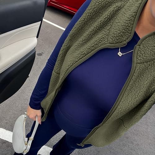Hixiaohe Sherpa Fleece Vest for Women Trendy Warm Sleeveless Vests Jacket Lightweight Zip Coats with Pockets Fall Outerwear thumbnail 8