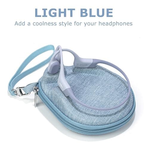Ginsco Universal Bone Conduction Headphones Case Compatible with SHOKZ New OpenRun Pro 2/Pro 2 Mini/OpenRun/OpenSwim Open-Ear Sport Headphones, Compatible with CXK/BAICLUD/MRYTKY (Light Blue) thumbnail 3