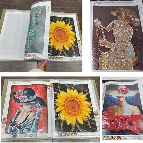 A3 Diamond Painting Storage Book, 60 Views Art Portfolio Presentations Folder with 30 Pages Protectors, 17.3x12.8in thumbnail 9
