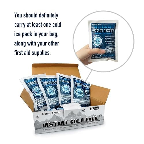 General Medi 4”x5.5” Instant Disposable Cold Ice Packs 8 Count, Cold Therapy for Pain Relief Swelling Sprains Toothache, Athletes Outdoor Emergency First Aid thumbnail 3